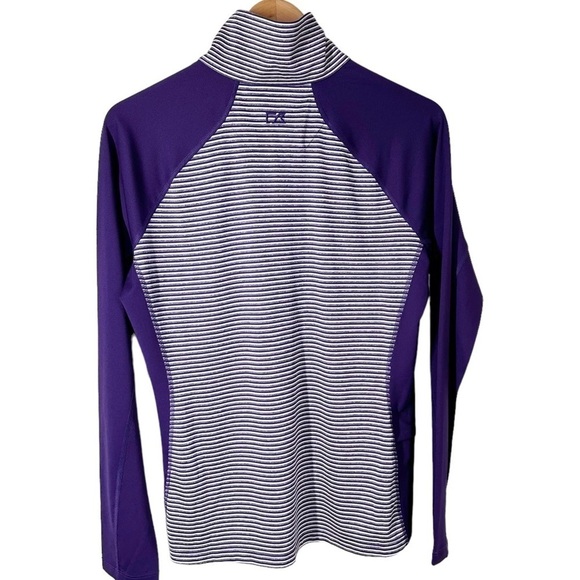 Northwestern Wildcats Cutter & Buck Striped 1/4 Zip Pullover Size Medium - Picture 4 of 11